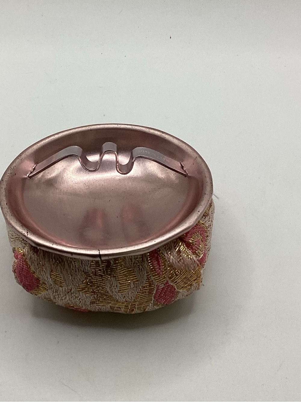 Rose Gold and Pink Beanbag Decorative Ashtray Vintage
